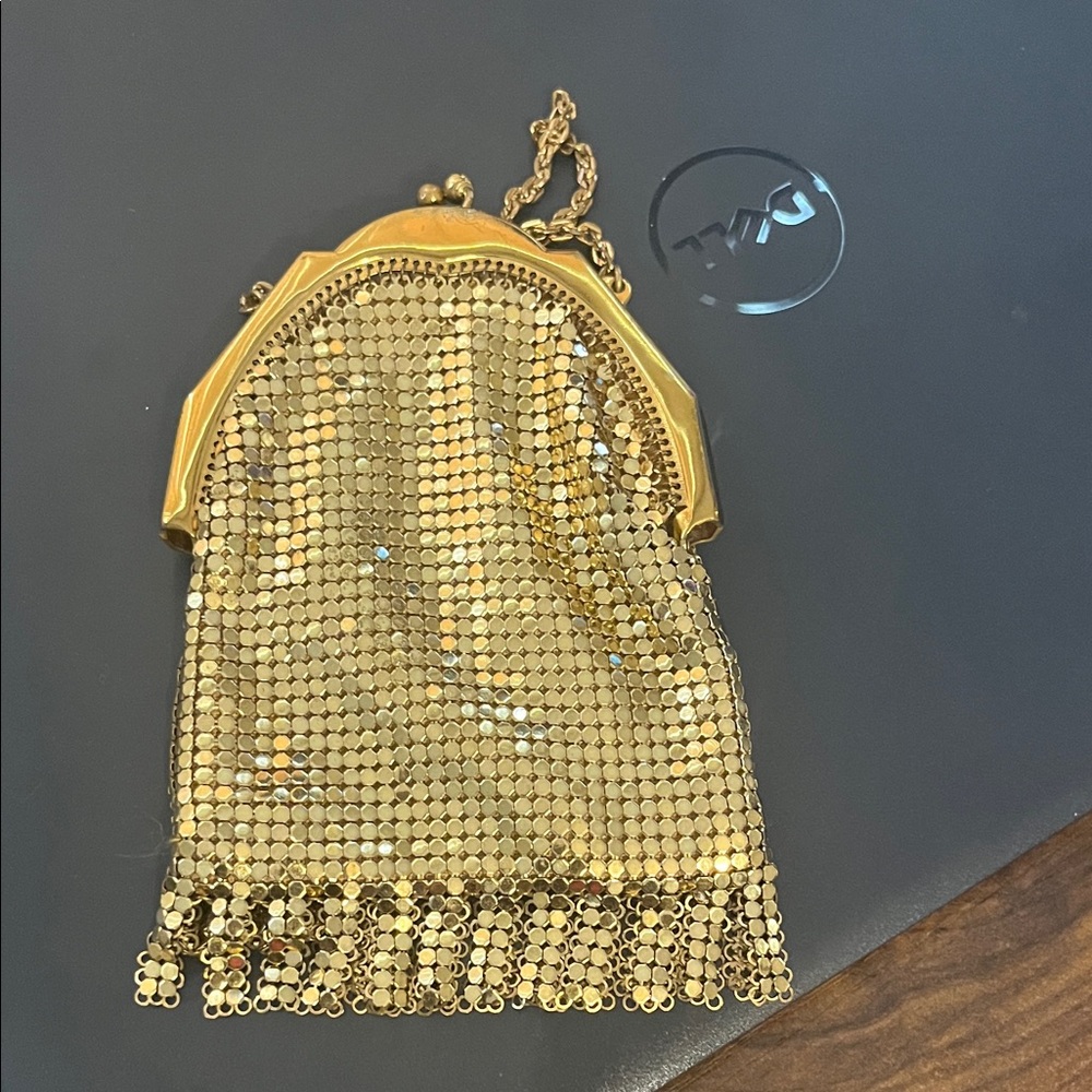 Elegant Gold Mesh Evening Wristlet